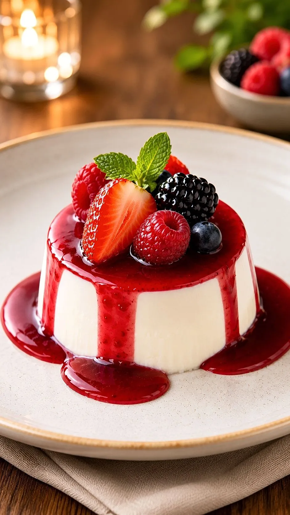 Panna Cotta de Frutas Vermelhas