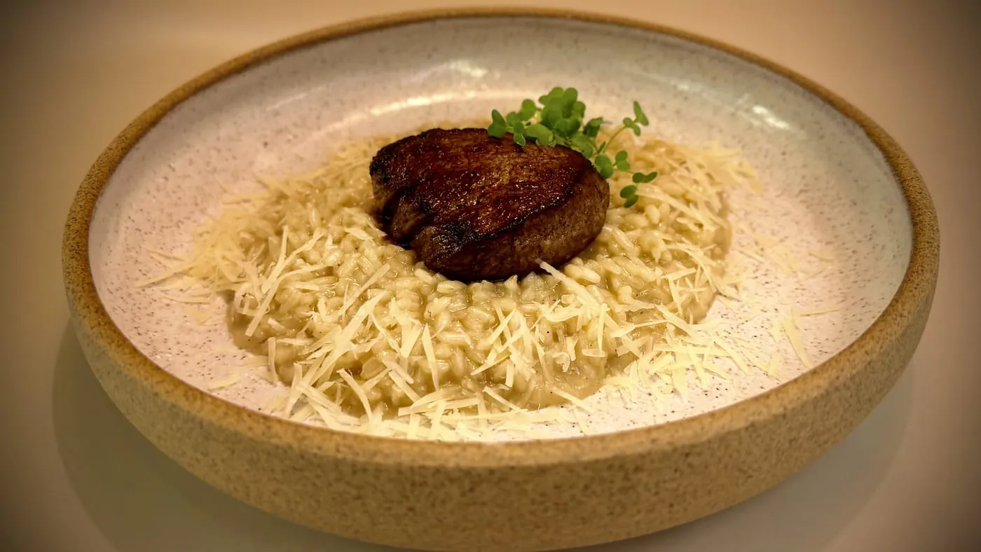 Risoto com Filé Mignon